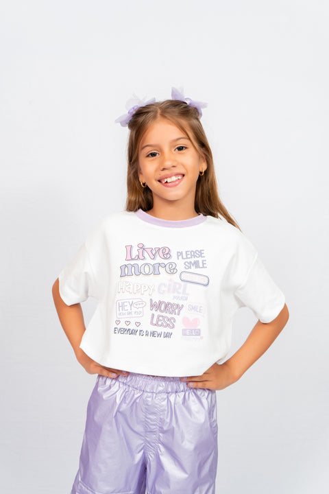 Camiseta oversize corta para niña H&M new | Mamamia Girls