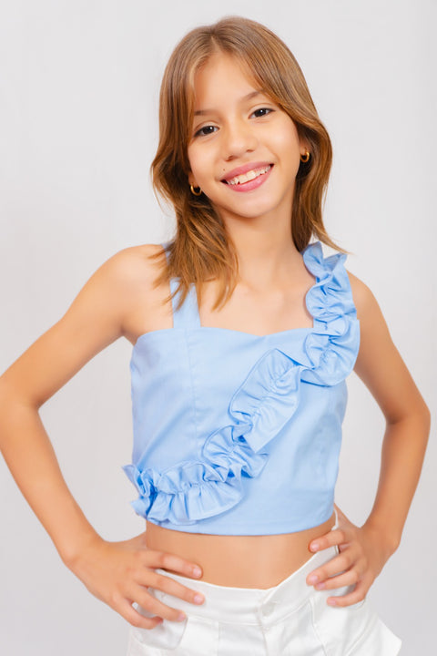 Blusa Crop Top  Bianca para niña Ref 020195-05 | Mamamia Girls